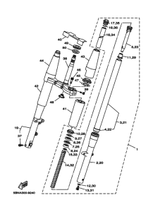 XVS650A Вилка передней оси
