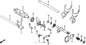 FT500 Shift drum + shift fork