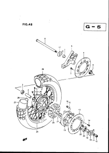 DR650 Rear wheel complete assy