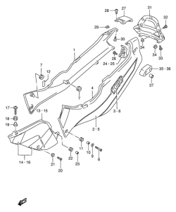 GSX-R1100 Обтекатель задний