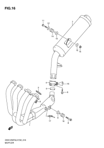 GSX1250 (ABS) Muffler comp