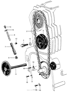 CM91 Cam chain + chain tensioner