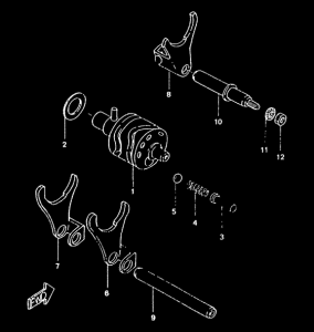 TZR50 Leva de cambio . horquilla