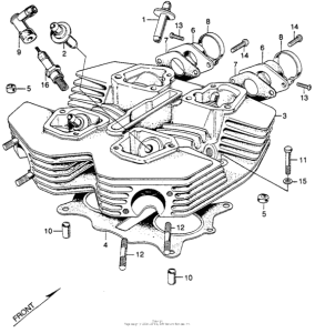 SL350 Cylinder head + spark plug
