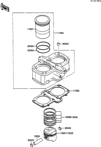 EX500 Цилиндр и поршни