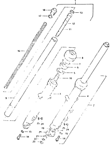 GSX400 Вилка передней оси