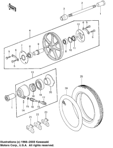 KZ1000 Front wheel / tire / hub