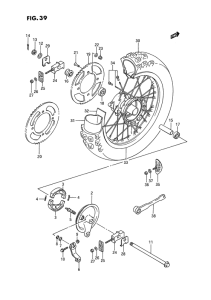 RM80 Rear wheel complete assy