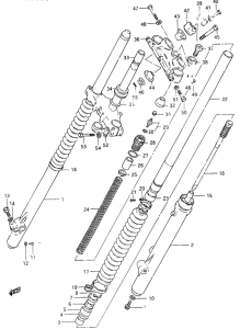RM465 Вилка передней оси