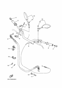 FZ09 Steering handle & cable