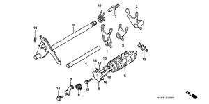 CRM50R Gearshift drum /  gearshift fork