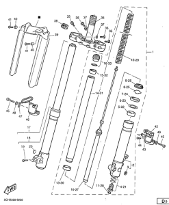 TT600R Передняя вилка