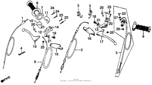 CR125R Handle lever + switch + cable