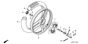 PK50 Rear wheel complete assy