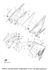 WR250R Боковые обтекатели