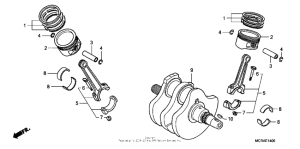VT750DCA A Коленчатый вал и поршни