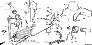 VT750C2B Handle lever + switch + cable