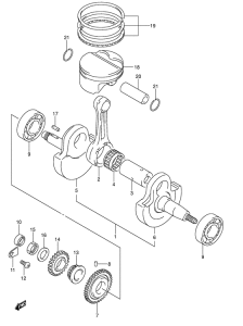 DR-Z400 Вал коленчатый