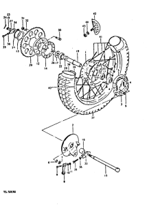 TS250 Rear wheel complete assy