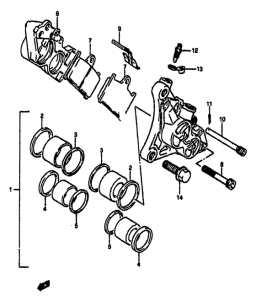 GSX-R1100 Передний суппорт тормозной