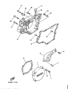 YZ125 Крышка картера двигателя