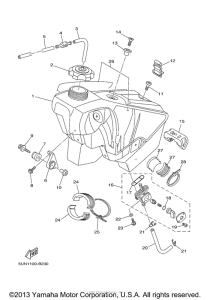 YZ125R Топливный бак