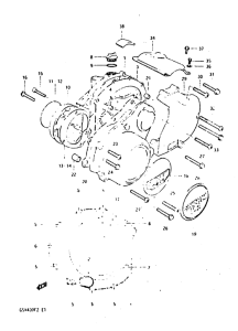 GSX400 Crankcase cover ass`y  (v