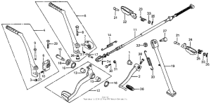 MR175 Change + brake pedal + kick starter arm