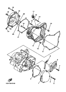 YZ125 YZ125W1 Crankcase cover ass`y  (v
