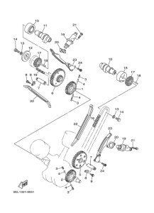 XVS1100A Arbre a cames. chaine