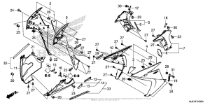 CBR650F Нижний обтекатель