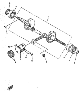 YN50R Коленчатый вал и поршни