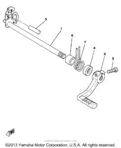 YZ465G Shift shaft - pedal