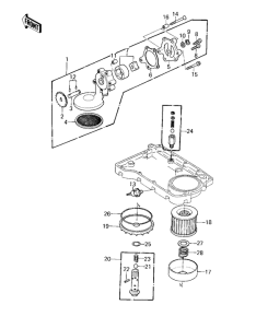 KZ550 Насос масляный  / фильтр масляный
