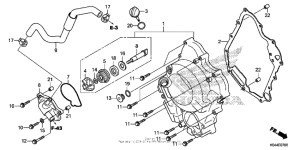 NSS300 (ABS) Right crankcase cover + water pump