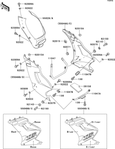 EX250 Cowling lowers(1 / 2)(ex250-h1 / h2)