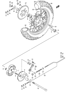 JR50 Rear wheel complete assy