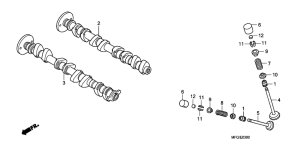 CB600F Распред вал / клапана