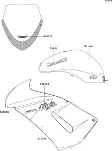 EX650 Decals(silver)(a6f)