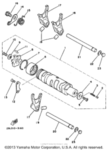 RZ350NC Shift cam - fork