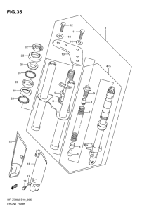 DR-Z70 Вилка передней оси
