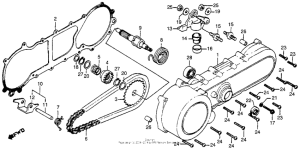 NA50 Left crankcase cover + starter 79-80