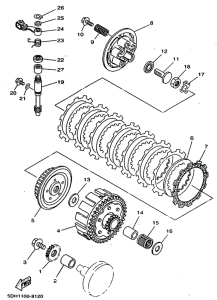 YZ125L Сцепление