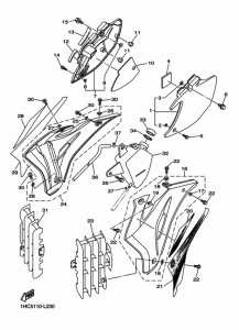 WR250F Боковые обтекатели