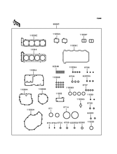 ZX1100 Комплект прокладок