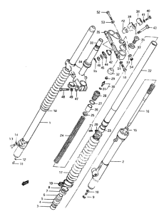 RM250 Передняя вилка model