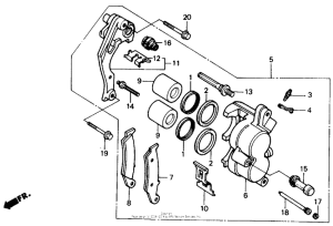 CR125R Fr. brake caliper 87-89