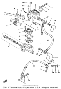 XS500E Master cylinder brake hose