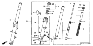 ST1300 Вилка передней оси