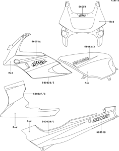  Decals(red)(ex500-e5 / e6)